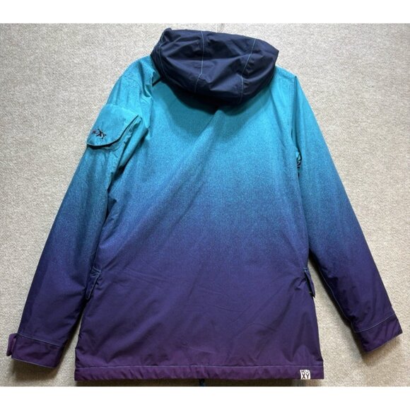 Roxy 10K Ski Snow Boarding Jacket Coat Large Hooded Purple Blue Insulated EUC - Picture 8 of 16